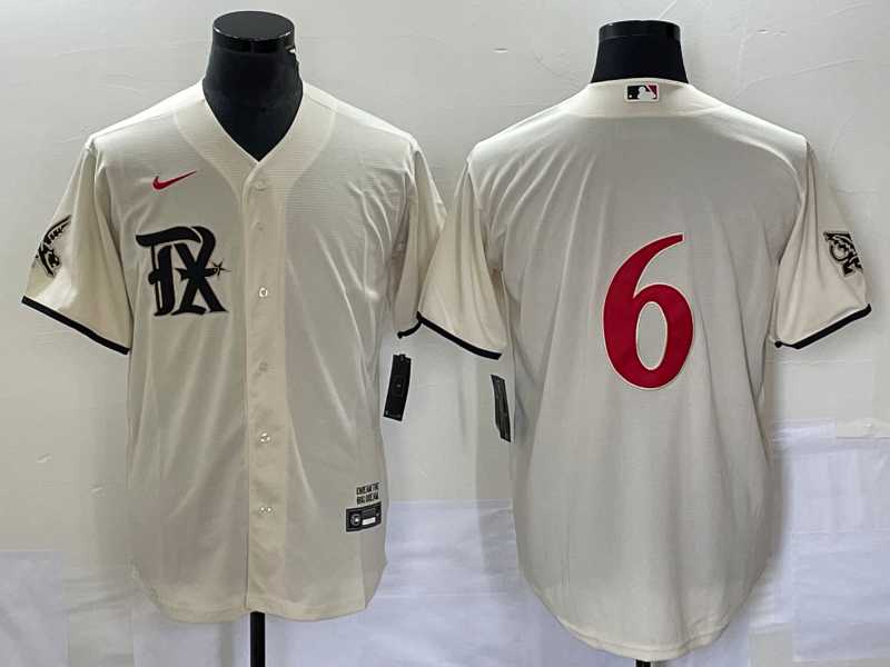Men%27s Texas Rangers #6 Josh Jung Cream 2023 City Connect Flex Base Stitched Jersey->texas rangers->MLB Jersey